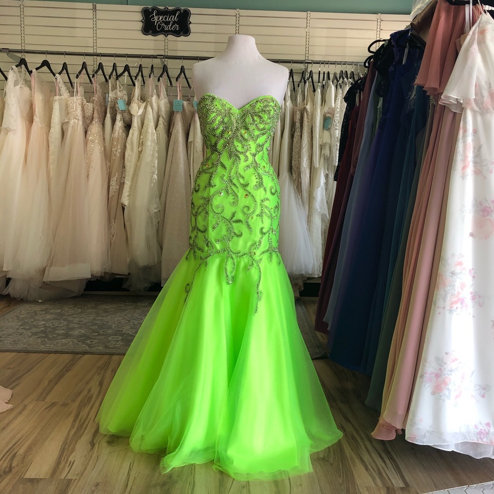 Lime Green Strapless Dress